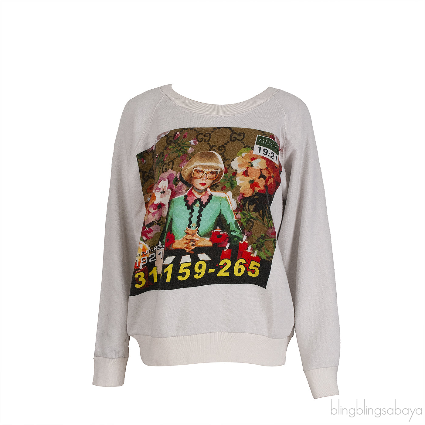 GG Off White Ignasi Monreal Graphic Print Cotton Sweatshirt
