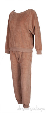 Brown Raglan Sweatshirt & Track Pants