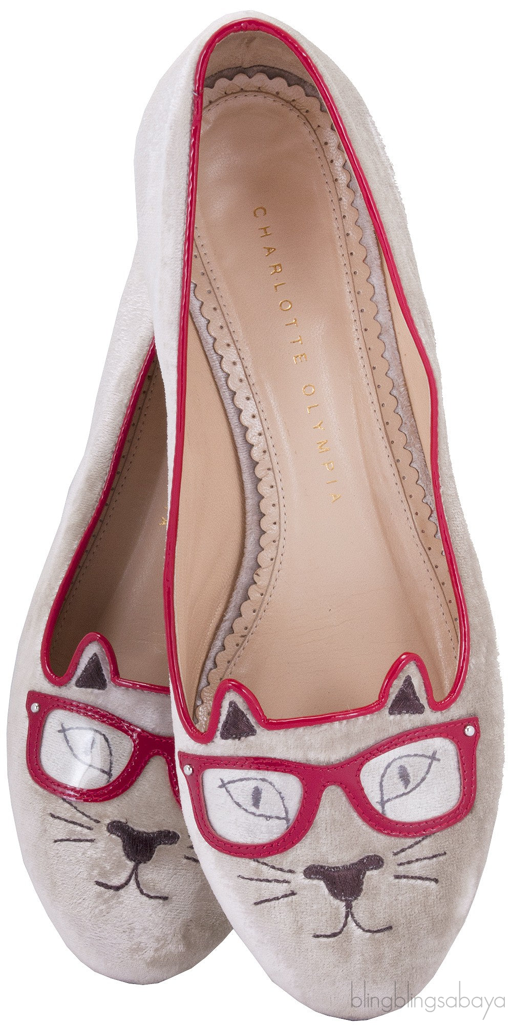 Kitty Sunglasses Beige Flat Shoes