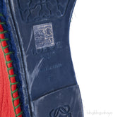 Orange Textured Leather Espadrille