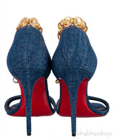 Gourmi 100 Chain-embellished Denim Sandals