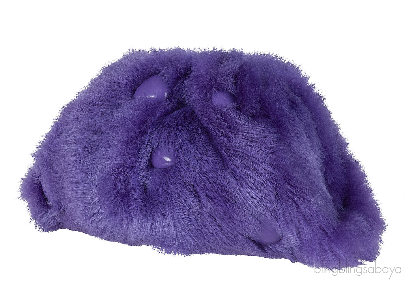 Purple Shearling Pouch