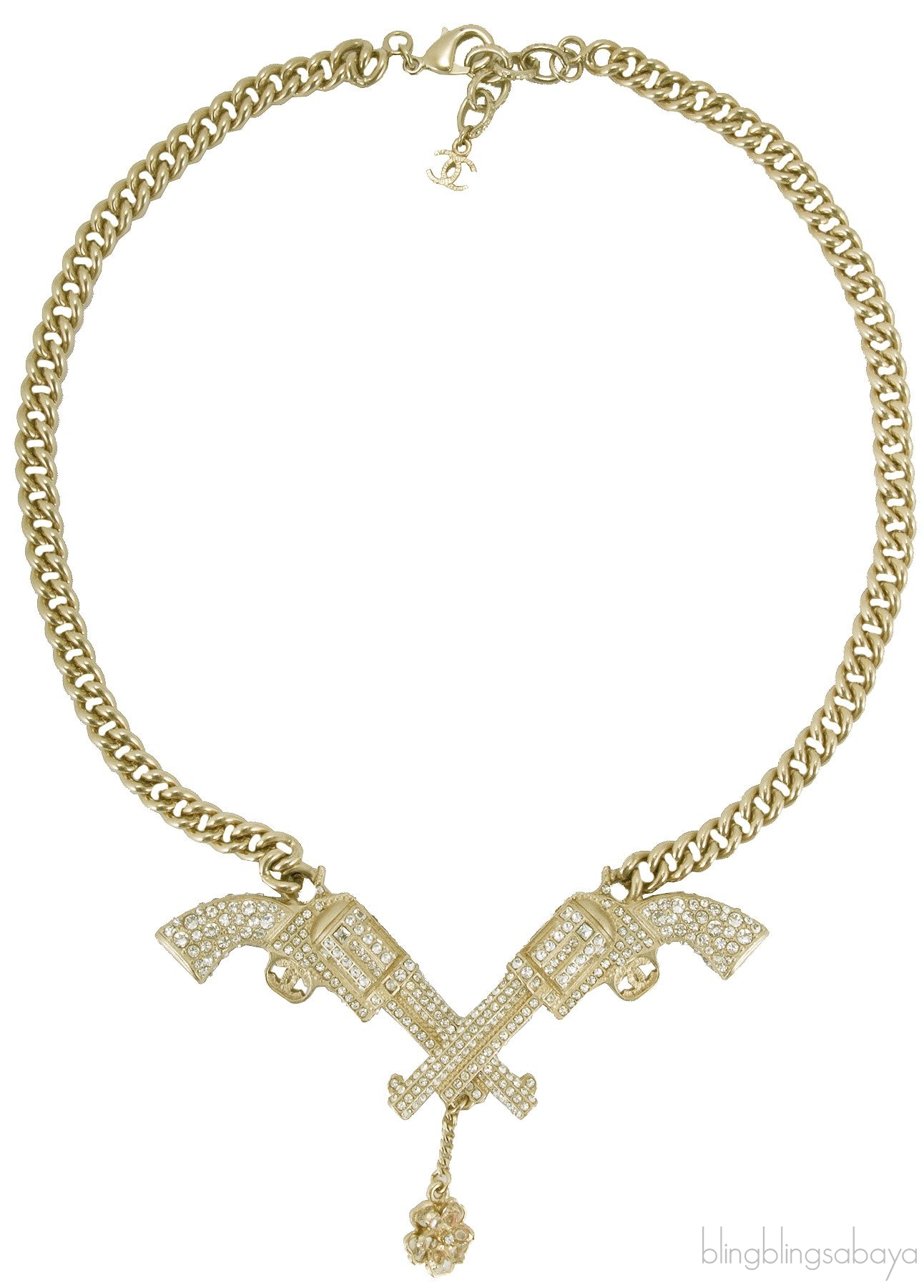 Double Gun Crystal Necklace