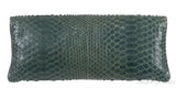 Green Python Monete Fold-over Clutch