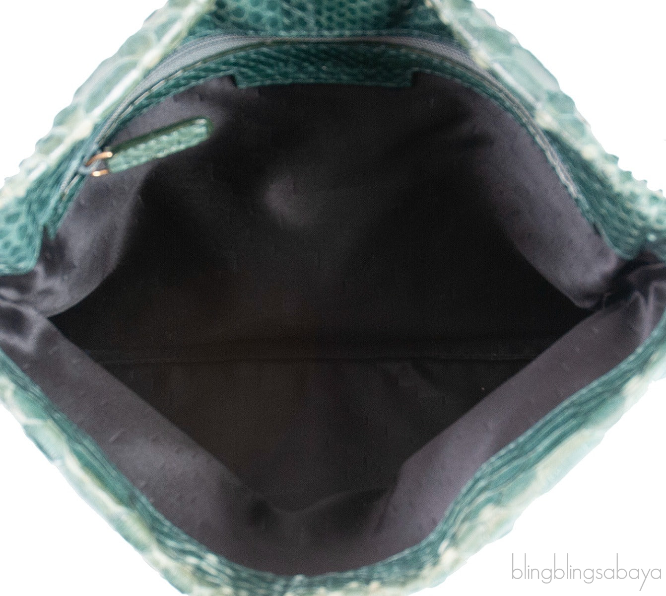 Green Python Monete Fold-over Clutch