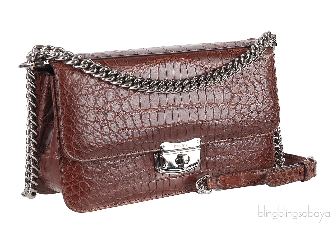 City Skyline Crocodile Sling Bag