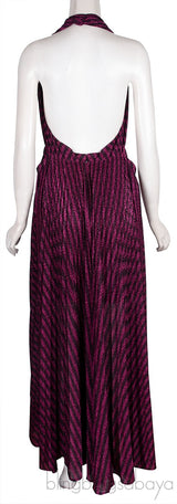 Fuchsia Stripes Halter Dress