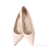 Nude Leather Pointed Toe Heels