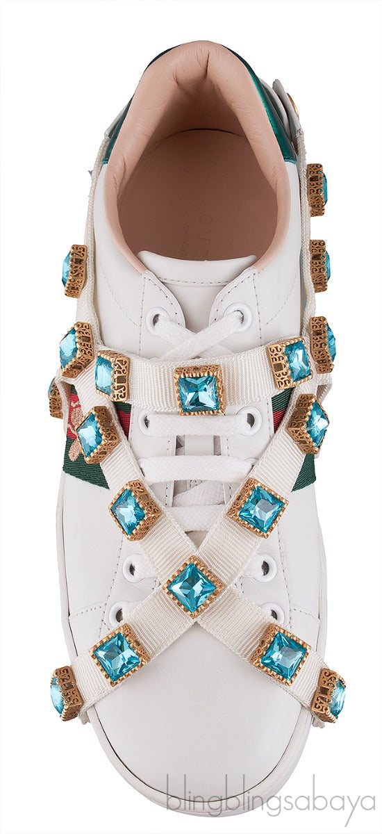 Ace Embroidered Platform Sneaker w/ Crystals