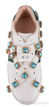 Ace Embroidered Platform Sneaker w/ Crystals
