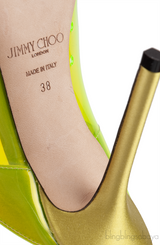 Jimmy Choo Bing Green PVC 100 mm Crystal