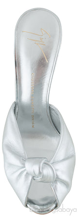 Silver Leather Mule