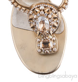 Gold Crystal Embellished Sandals