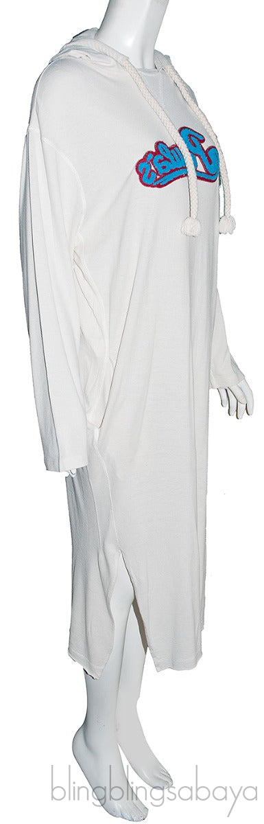 White Logo Hooded Dress