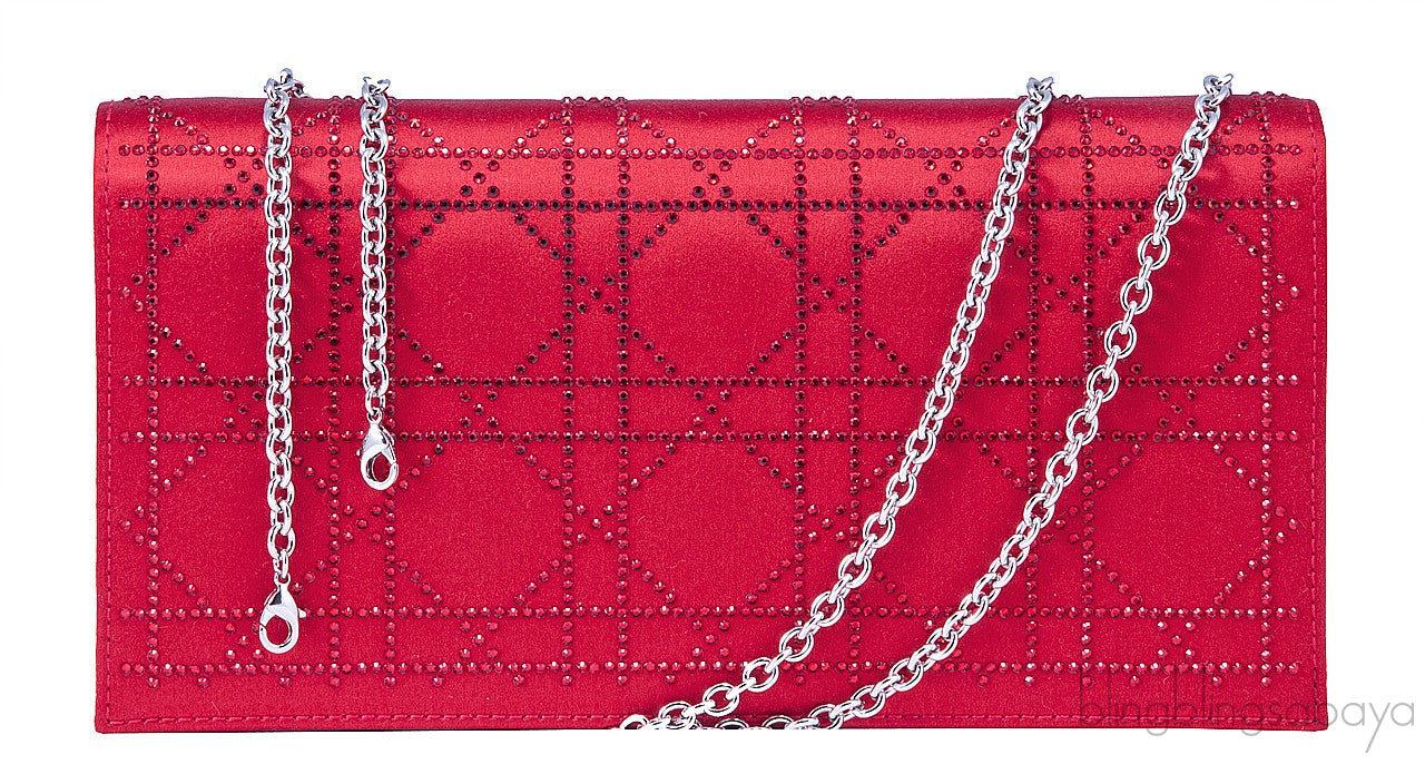 Red Strass Evening Shoulder Clutch