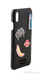 Black Saffiano iPhone XS Case
