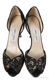 Jimmy Choo Black Flair Peep Sandals