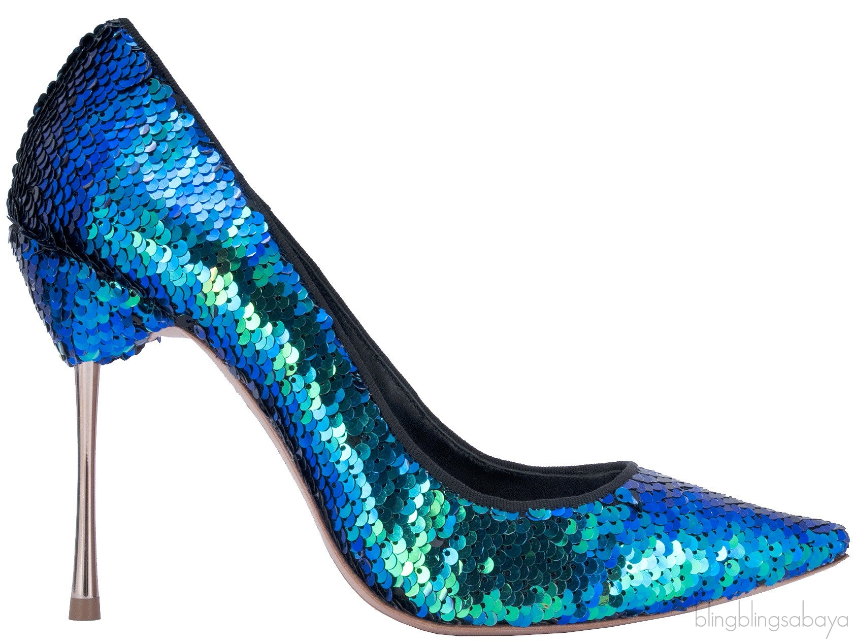 Blue Coco Sequined Pump