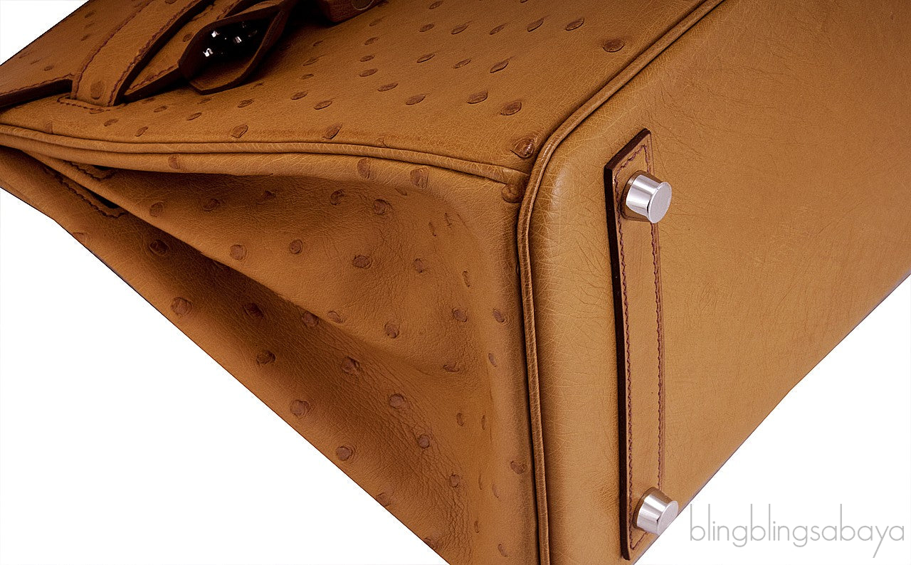 Birkin 30 Ostrich Gold PHW