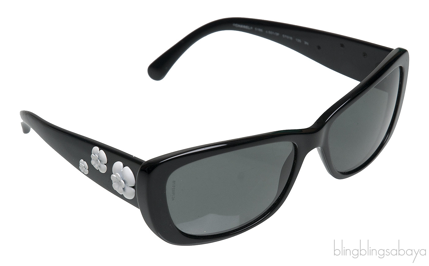 5186 Black Camellia Flower Sunglasses