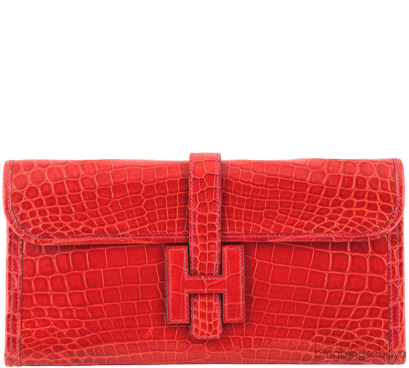 Jige Clutch Geranium Crocodile