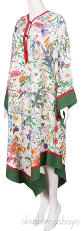 Printed Asymmetric Kimono Dress