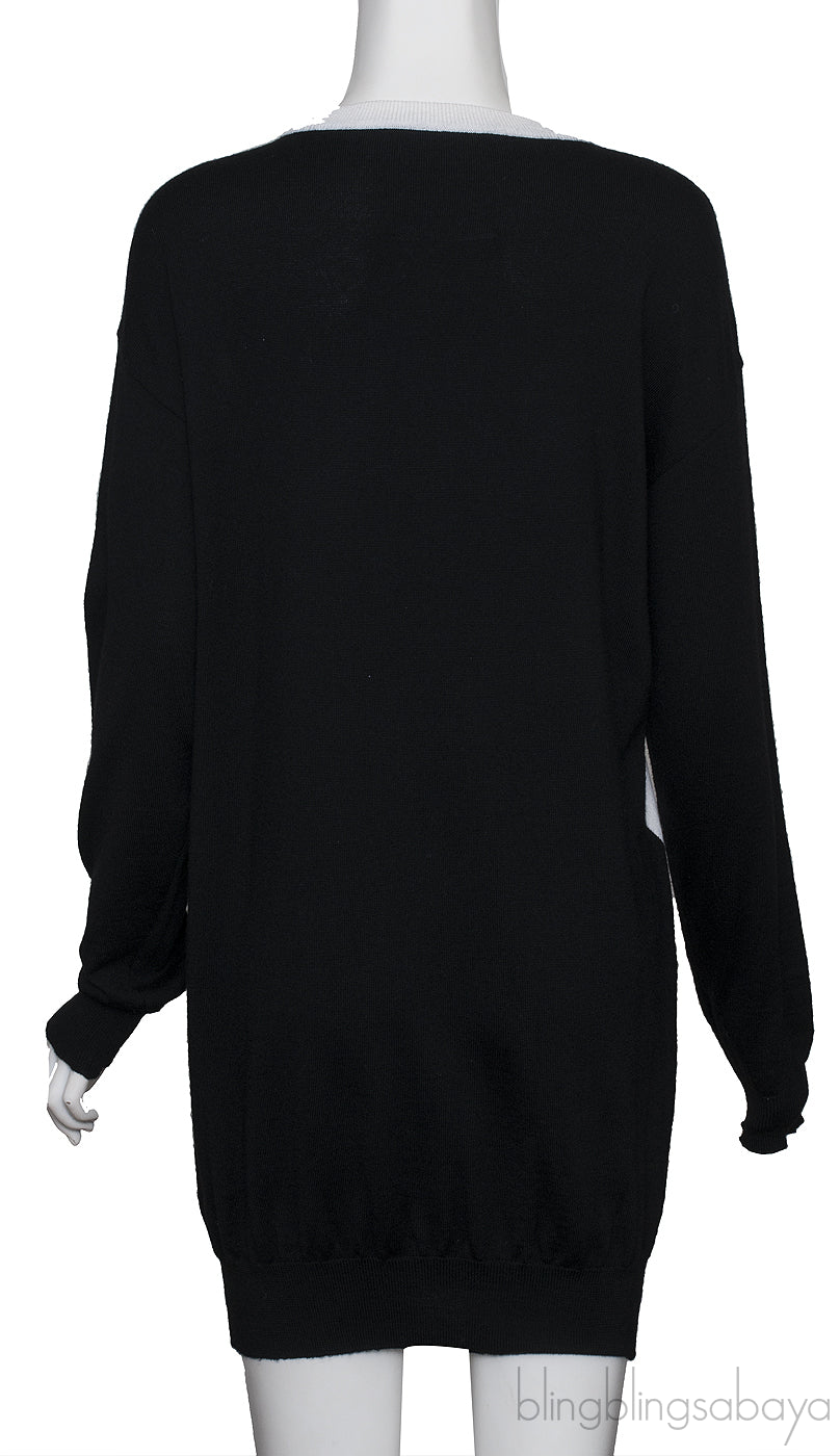Face & Logo Black Long Sweater
