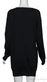 Face & Logo Black Long Sweater