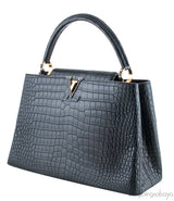 Black Capucines Crocodile MM