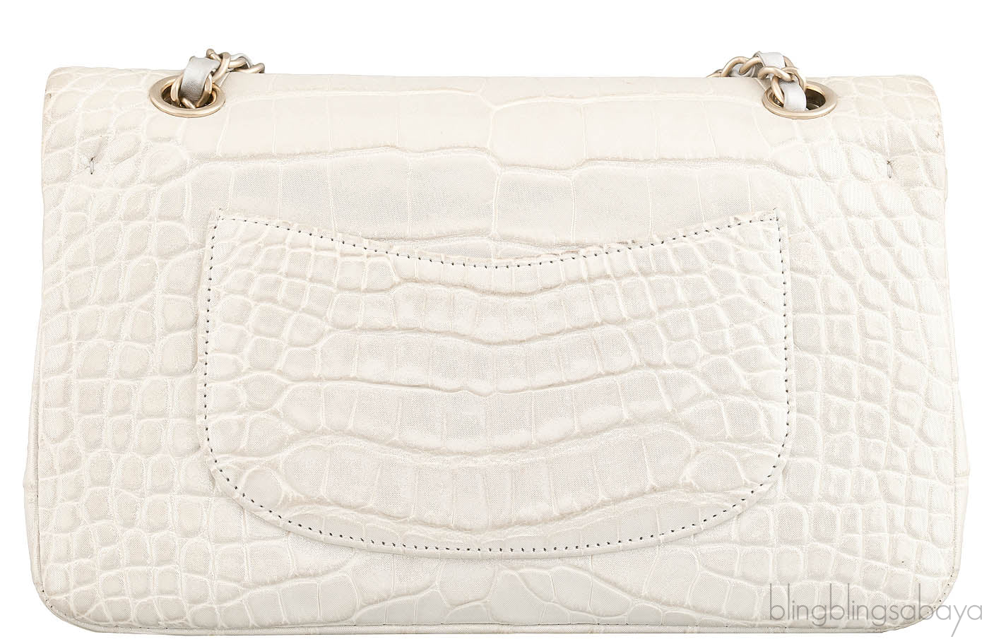 Classic Silver Metallic Crocodile Brass Matte CC
