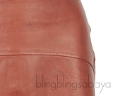 Brown Leather Midi Skirt
