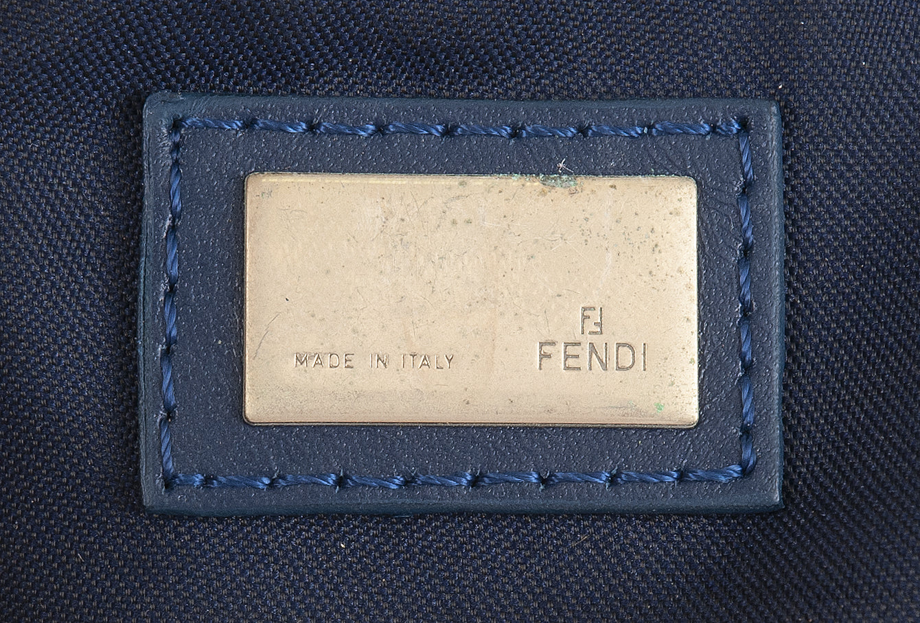 Fendi Blue FF Printed Canvas Hobo