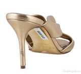 Metallic Gold Glen Leather Mules