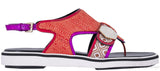 Orange Raffia & Jacquard Sandals