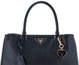 Black Saffiano Lux Leather Tote