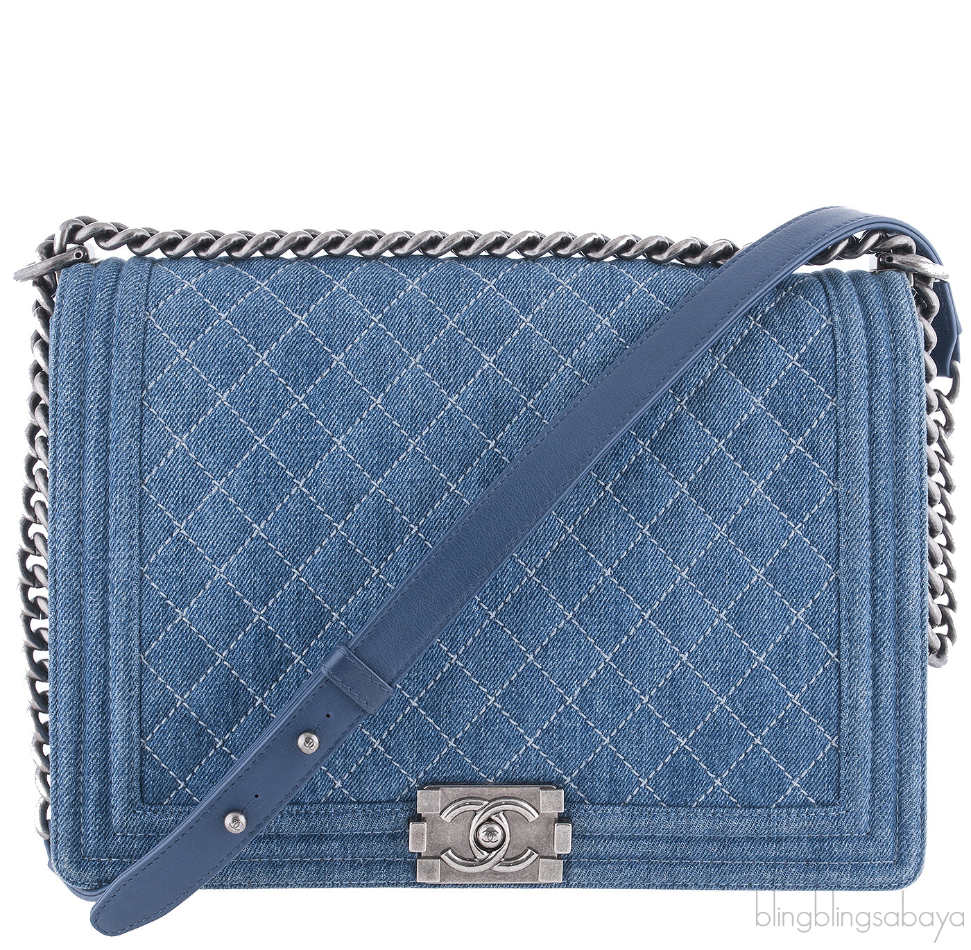 Quilted Le Boy Denim Jumbo Flap Bag