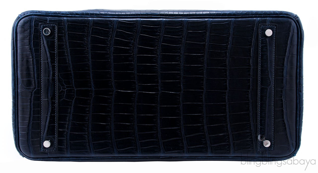 Birkin 40 Blue Abysse Matte Croco