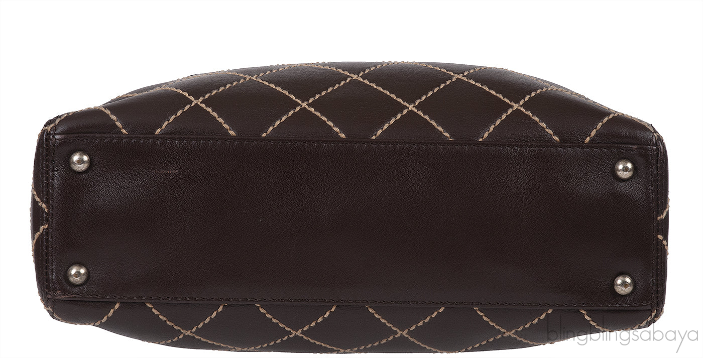 Chanel Wild Stitch CC Coffee Brown Handbag
