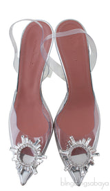 Clear Begum Crystal-embellished PVC Slingback