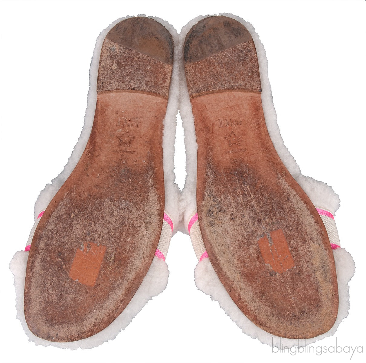 Dior Chez Moi Bright Pink & White Slide