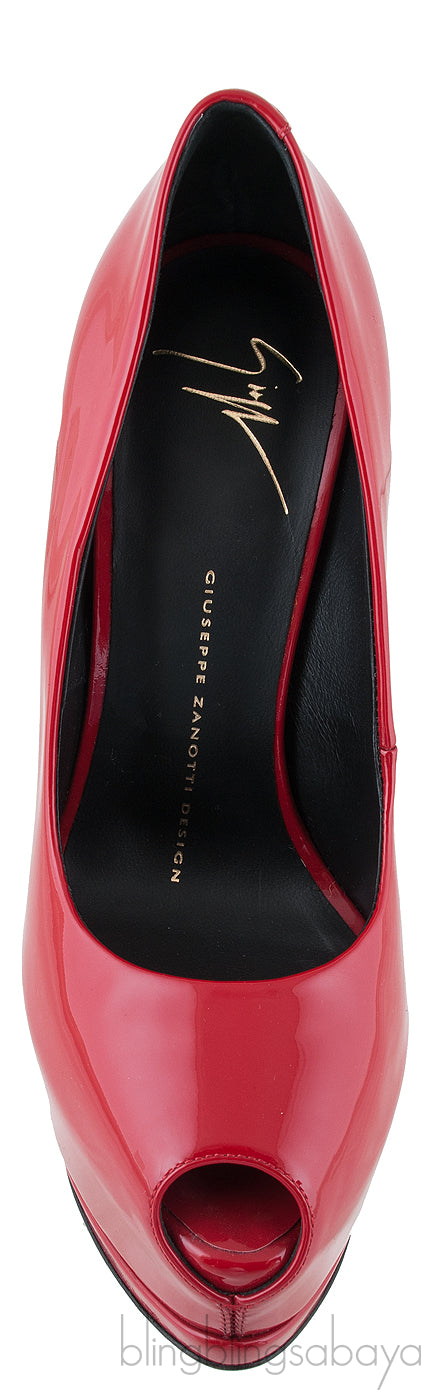 Red Patent Platform Heel