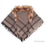 Gucci Fox Trimmed GG Patterned Stole