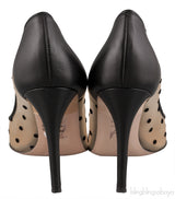 Polka dot Mesh Pointed Toe Heels