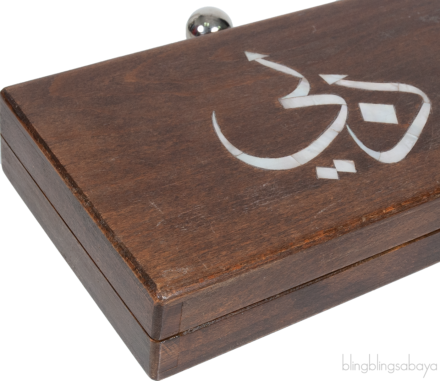 Shell Inlay Wood Clutch