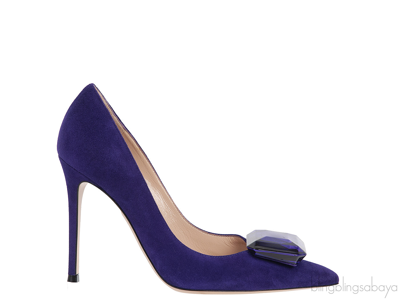 Purple Jaipur Embellished Suede Pumps
