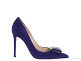 Purple Jaipur Embellished Suede Pumps