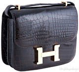 Constance III Dark Brown Nilo Croco