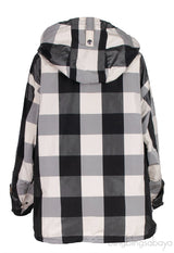 Dior Black & Off White Plaid Polyester Rain Jacket