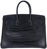 Birkin 35 Black Matte Crocodile PHW
