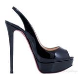Lady Peep Sling Patent Pump